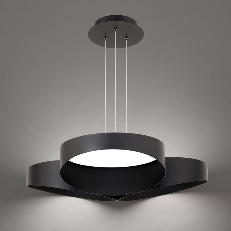 dweLED Triolet 3 Light 36" Pendant/4000K, Black
