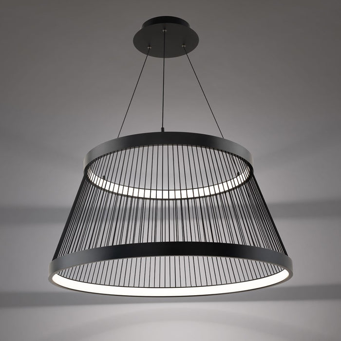 dweLED Grohle 2 Light 32" Pendant/3500K, Black