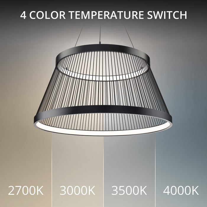 dweLED Grohle 2 Light 32" Pendant/3500K, Black