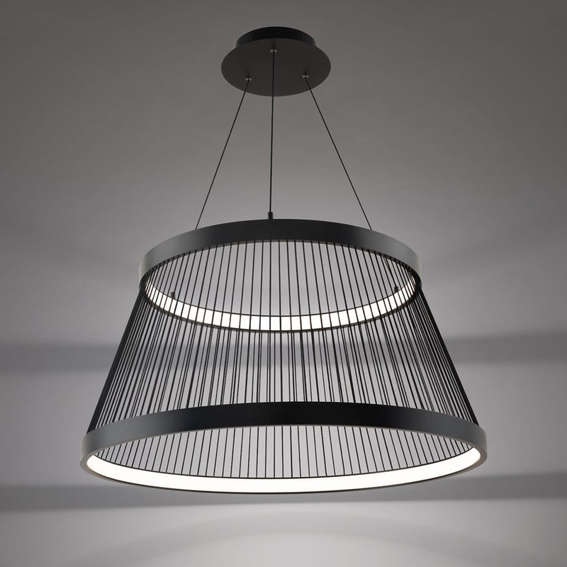 dweLED Grohle 2 Light 32" Pendant/4000K, Black