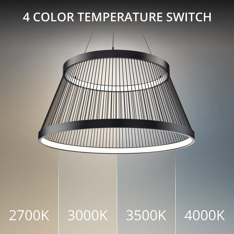 dweLED Grohle 2 Light 32" Pendant/4000K, Black