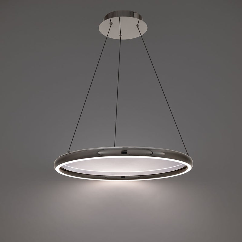 dweLED Huxley 1 Light 23" Pendant/2700K, Black Chrome