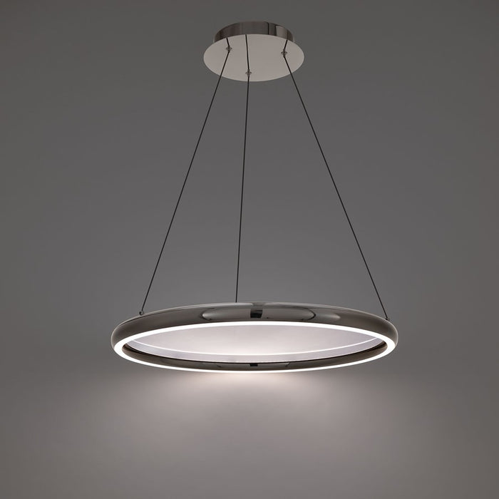 dweLED Huxley 1 Light 23" Pendant/2700K, Black Chrome