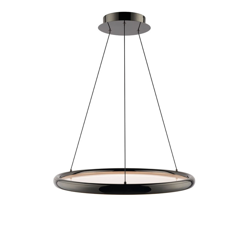 dweLED Huxley 1 Light 23" Pendant/3500K, Black Chrome