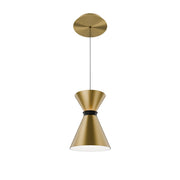 dweLED Pin Up 1Lt 6" Mini-Pendant/3500K, Brass/Black/ - PD-57108-35-AB-BK