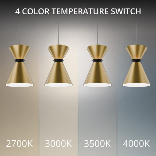 dweLED Pin Up 1Lt 6" Mini-Pendant/4000K, Brass/Black