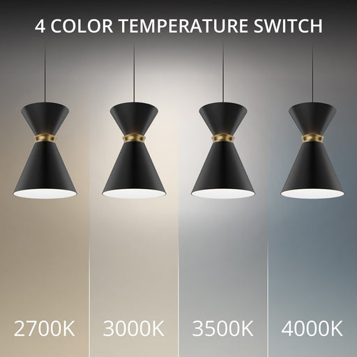 dweLED Pin Up 1Lt 6" Mini-Pendant/4000K, Black/Brass