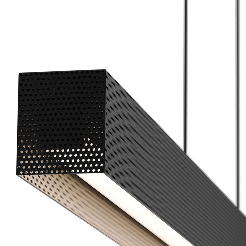 dweLED Grille 1 Light 47" Linear Pendant/3500K, Black/Frosted