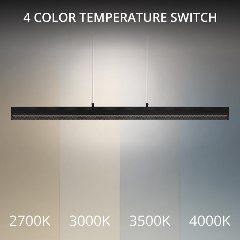 dweLED Grille 1 Light 47" Linear Pendant/4000K, Black/Frosted