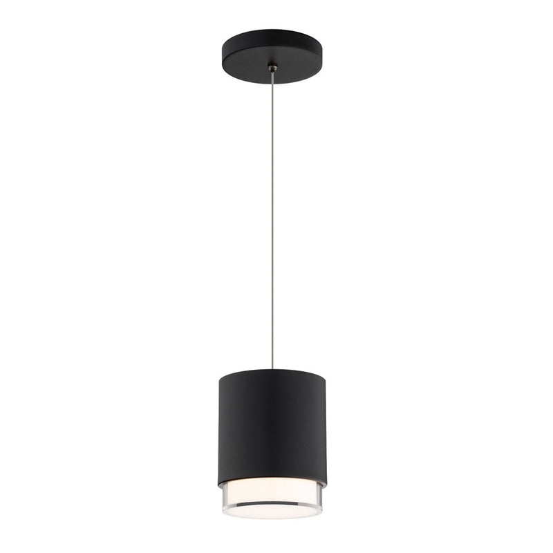 dweLED Cloak 1 Light 5" Mini-Pendant/2700K, Black/White