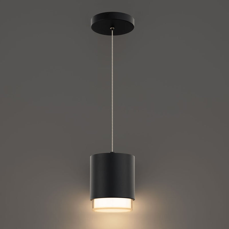 dweLED Cloak 1 Light 5" Mini-Pendant/2700K, Black/White