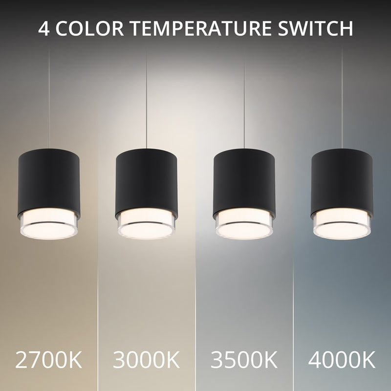 dweLED Cloak 1 Light 5" Mini-Pendant/2700K, Black/White