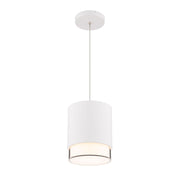 dweLED Cloak 1 Light 5" Mini-Pendant/3000K, White/White - PD-58506-30-WT