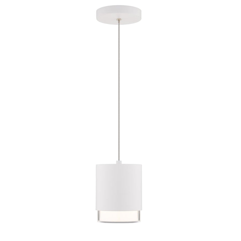 dweLED Cloak 1 Light 5" Mini-Pendant/3000K, White/White
