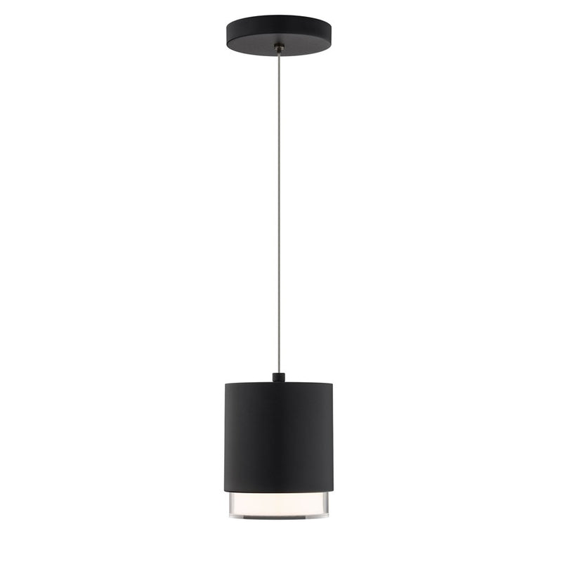 dweLED Cloak 1 Light 5" Mini-Pendant/3500K, Black/White