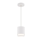 dweLED Cloak 1 Light 5" Mini-Pendant/3500K, White/White - PD-58506-35-WT