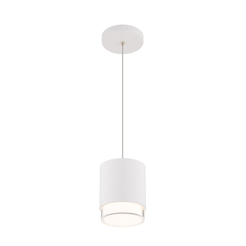 dweLED Cloak 1 Light 5" Mini-Pendant/3500K, White/White