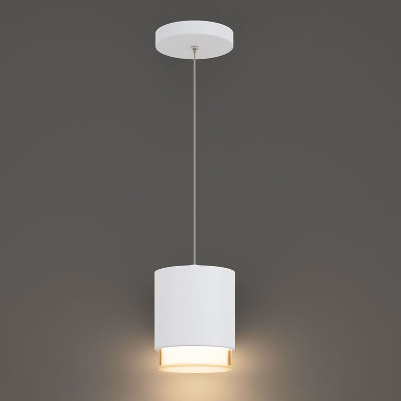 dweLED Cloak 1 Light 5" Mini-Pendant/3500K, White/White
