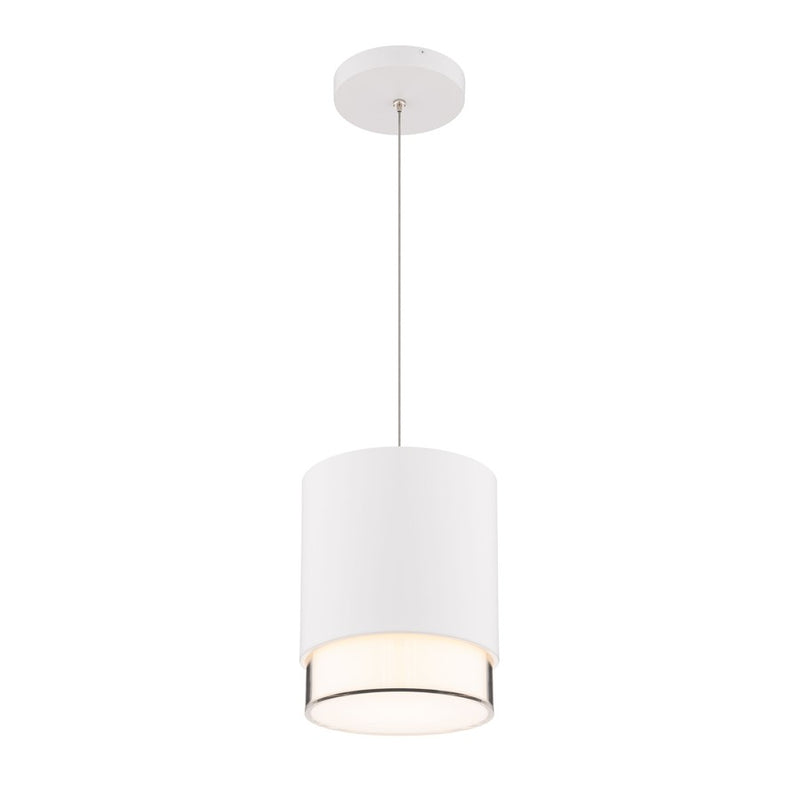 dweLED Cloak 1 Light 5" Mini-Pendant/4000K, White/White - PD-58506-40-WT