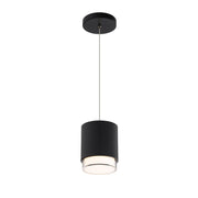 dweLED Cloak 1 Light 7" Mini-Pendant/2700K, Black/White - PD-58509-27-BK