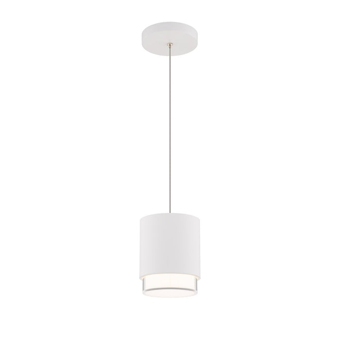 dweLED Cloak 1 Light 7" Mini-Pendant/2700K, White/White - PD-58509-27-WT