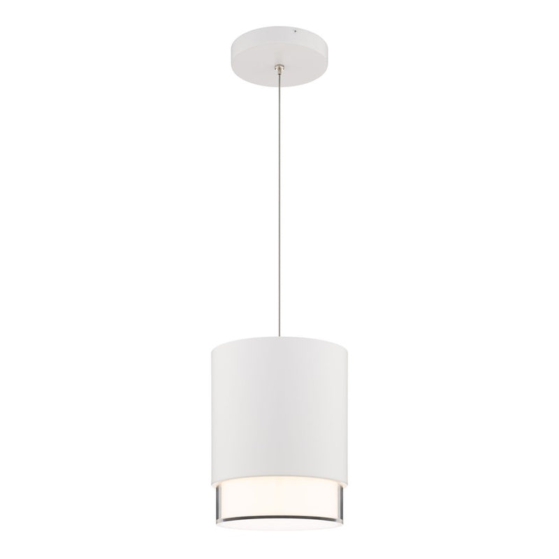 dweLED Cloak 1 Light 7" Mini-Pendant/2700K, White/White