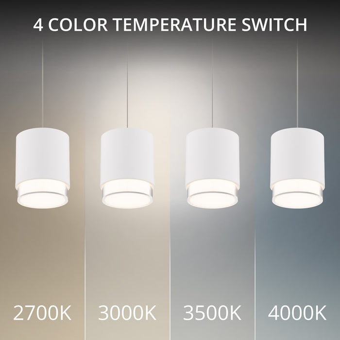 dweLED Cloak 1 Light 7" Mini-Pendant/2700K, White/White