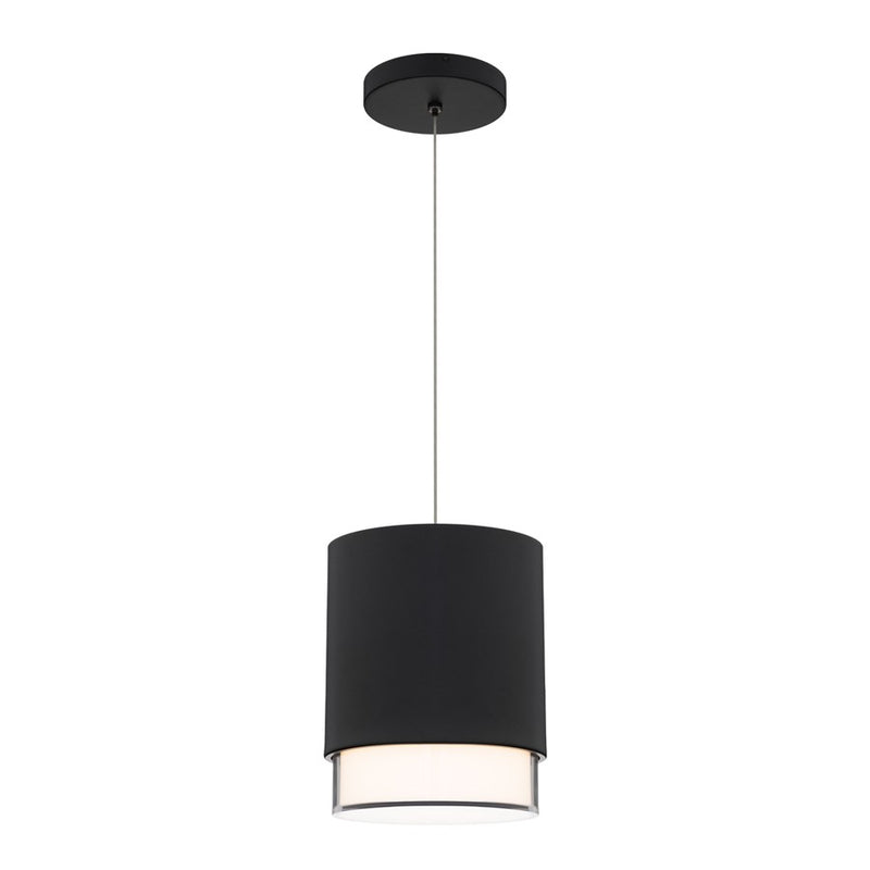dweLED Cloak 1 Light 7" Mini-Pendant/3000K, Black/White - PD-58509-30-BK