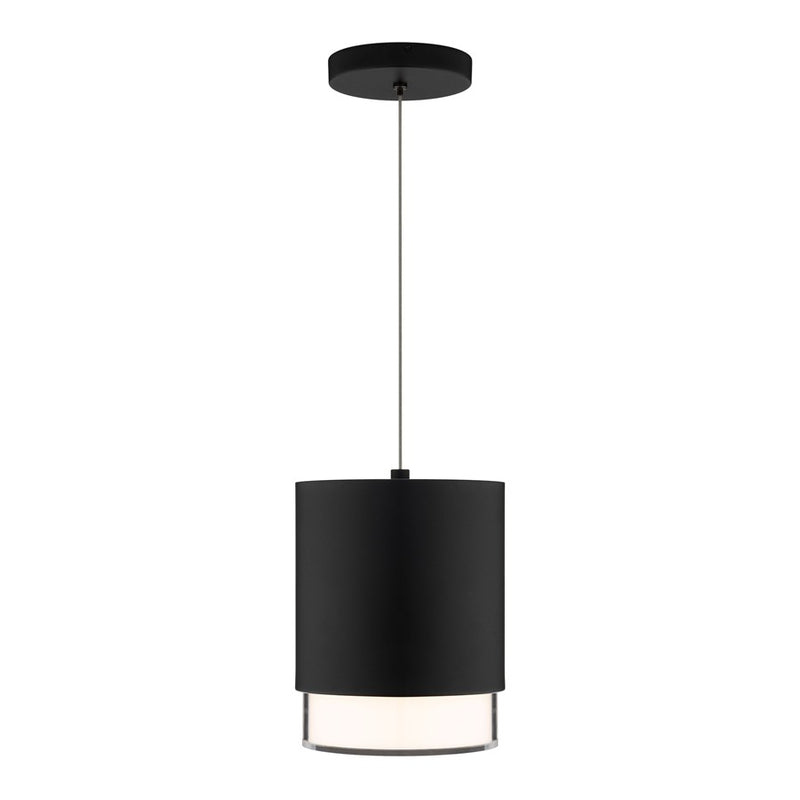 dweLED Cloak 1 Light 7" Mini-Pendant/3000K, Black/White