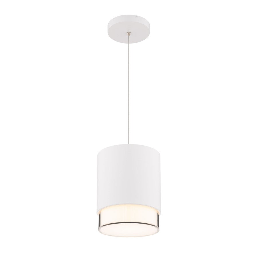 dweLED Cloak 1 Light 7" Mini-Pendant/3000K, White/White - PD-58509-30-WT