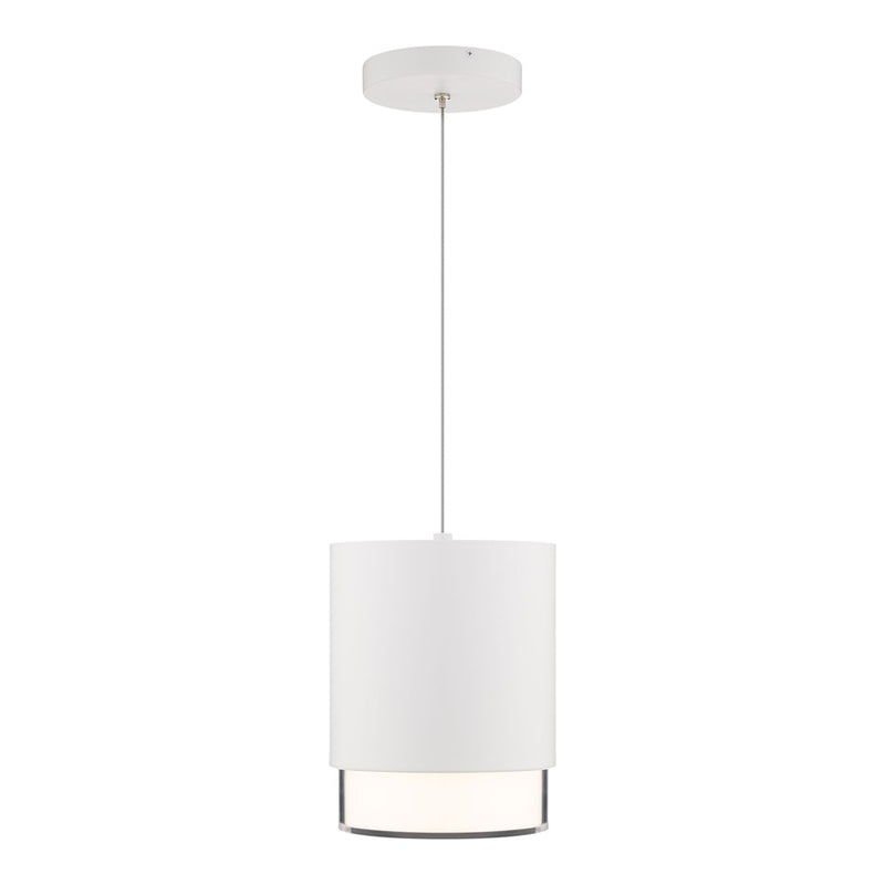 dweLED Cloak 1 Light 7" Mini-Pendant/3000K, White/White