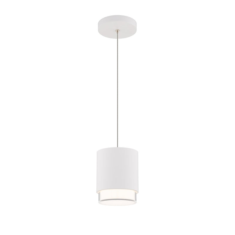 dweLED Cloak 1 Light 7" Mini-Pendant/3500K, White/White - PD-58509-35-WT