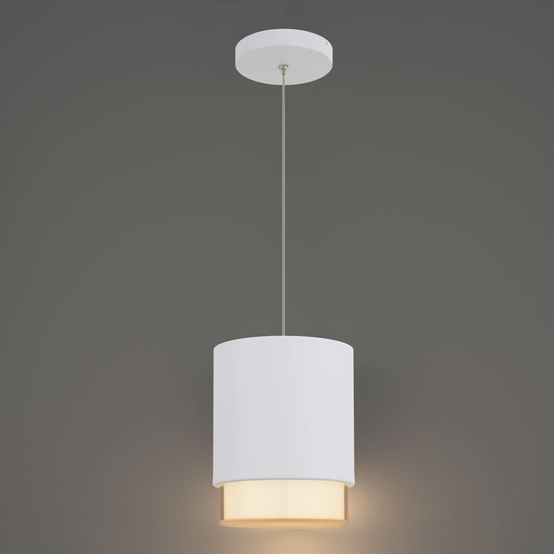 dweLED Cloak 1 Light 7" Mini-Pendant/3500K, White/White