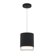 dweLED Cloak 1 Light 7" Mini-Pendant/4000K, Black/White - PD-58509-40-BK