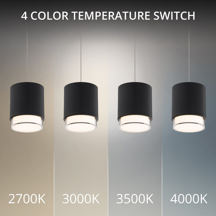 dweLED Cloak 1 Light 7" Mini-Pendant/4000K, Black/White