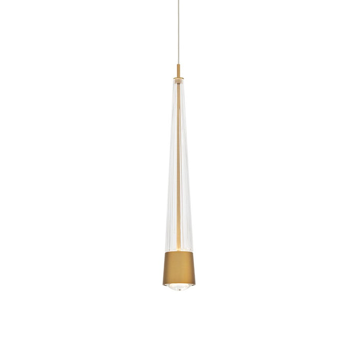 dweLED Quill 2" LED Pendant 2700K, Aged Brass