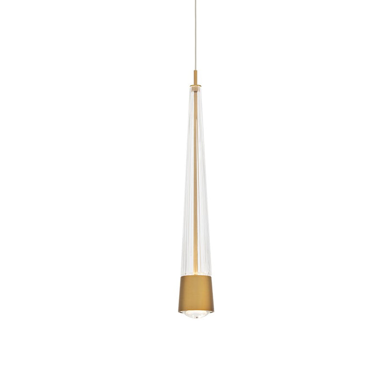 dweLED Quill 2" LED Pendant 3500K, Aged Brass