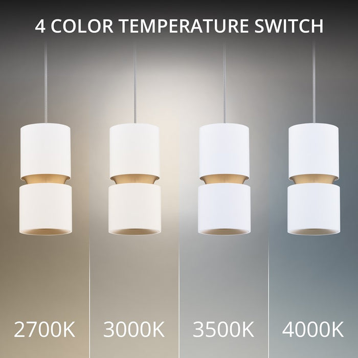 dweLED Pedistal 1 Light 3" Mini-Pendant/2700K, White/Opal