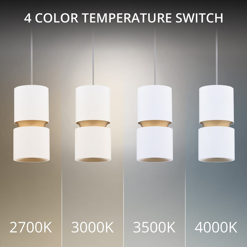 dweLED Pedistal 1 Light 3" Mini-Pendant/3000K, White/Opal