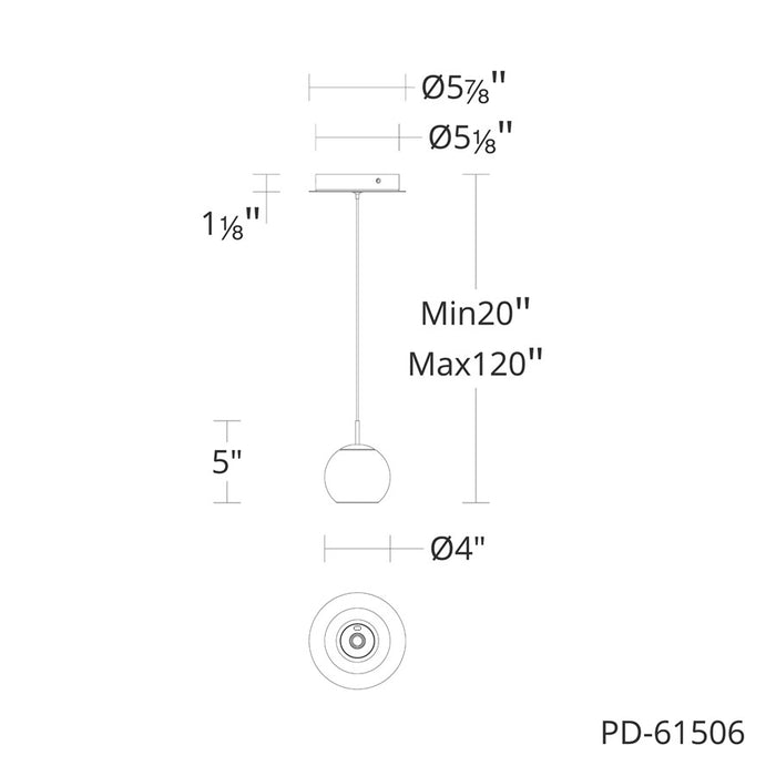 dweLED Close Encounters 1 Light Mini-Pendant, White