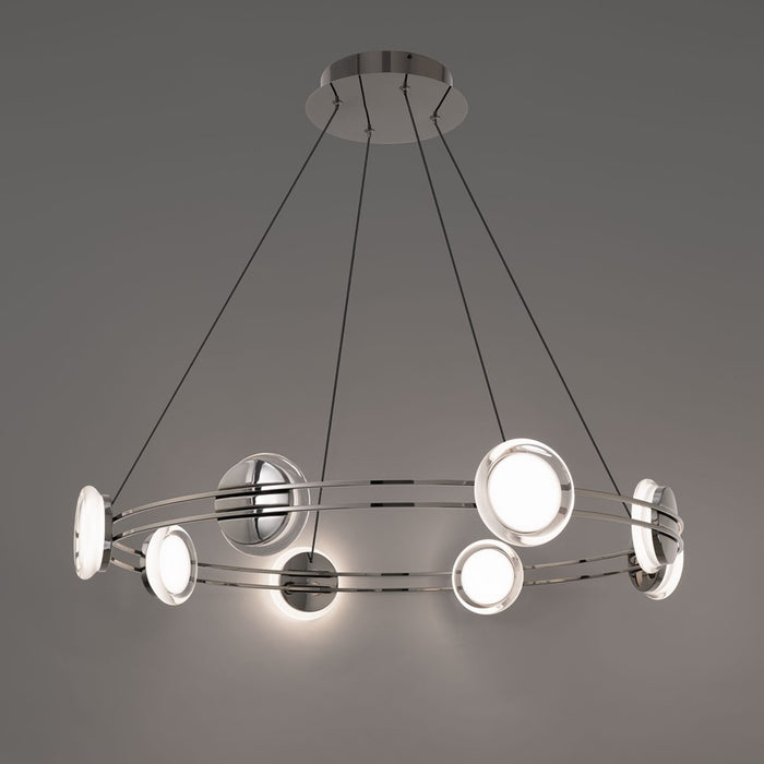 dweLED Bracelet 8 Light 32" Pendant/2700K, Black Chrome/Frosted