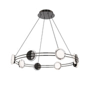 dweLED Bracelet 8 Light 32" Pendant/3500K, Black Chrome/Frosted - PD-65532-35-BC