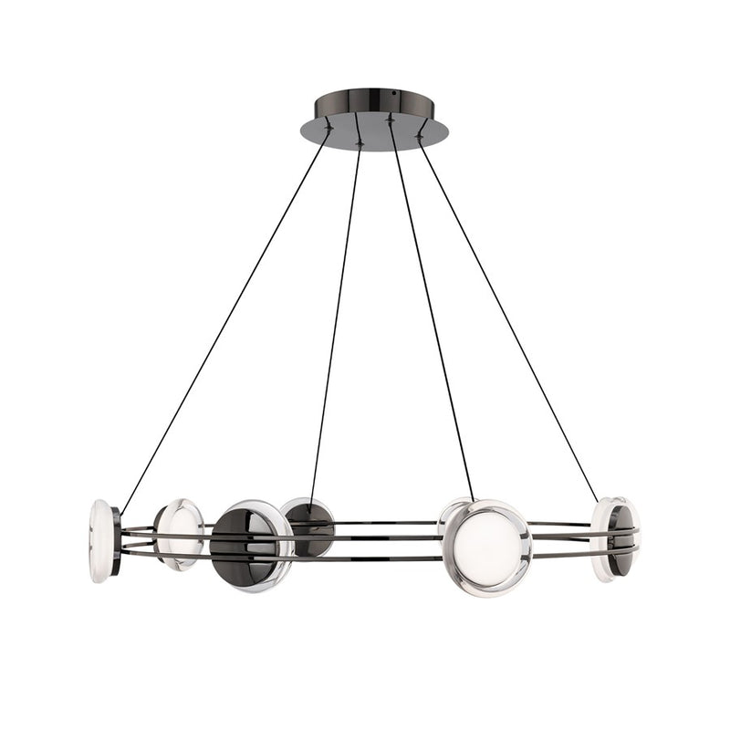 dweLED Bracelet 8 Light 32" Pendant/3500K, Black Chrome/Frosted