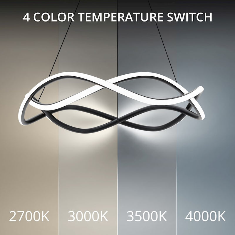 dweLED Swerve 26" LED Chandelier 4000K, Black
