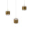 dweLED Banded 3Lt Linear Multi-Light Pendant, Brass/Frosted - PD-68903L-AB