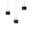 dweLED Banded 3 Light Linear Multi-Light Pendant, Black/Frosted - PD-68903L-BK