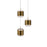 dweLED Banded 3Lt Round Multi-Light Pendant, Brass/Frosted - PD-68903R-AB