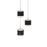 dweLED Banded 3 Light Round Multi-Light Pendant, Black/Frosted - PD-68903R-BK