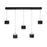 dweLED Banded 5 Light Linear Multi-Light Pendant, Black/Frosted - PD-68905L-BK