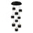 dweLED Banded 9 Light Multi-Light Pendant, Black/Frosted - PD-68909R-BK